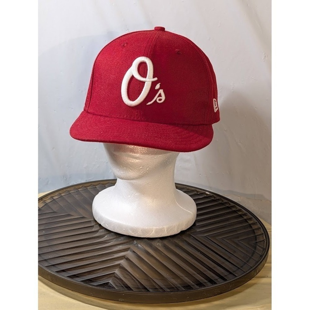 New Era Baltimore Orioles Hat Mens OSFM Red Good O's Script Baseball Cap
